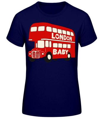 London City Transport Red Bus Baby - Women's Basic T-Shirt - Navy - Front