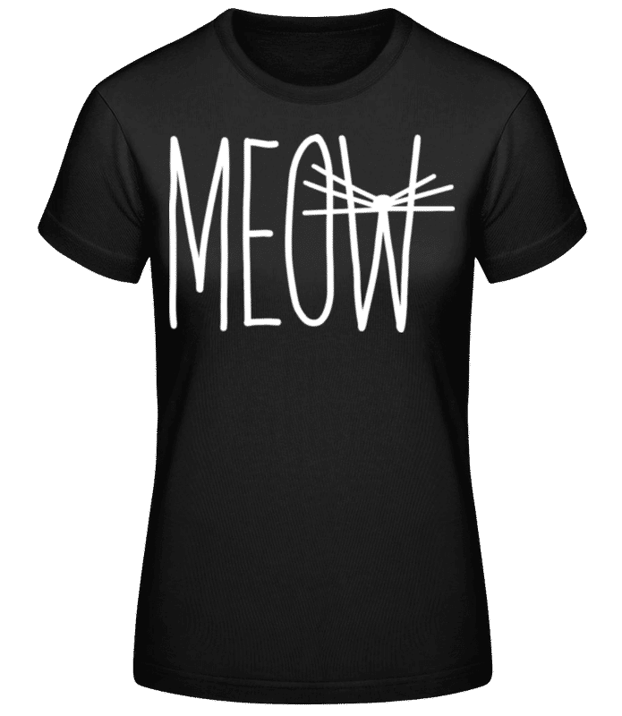 Vista previa: Meow 3 - Camiseta básica de mujer - Negro - delante
