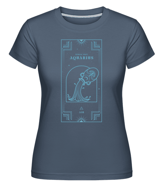 Preview: Art Deco Zodiac Sign Aquarius - Shirtinator Women's T-Shirt - Denim - Front
