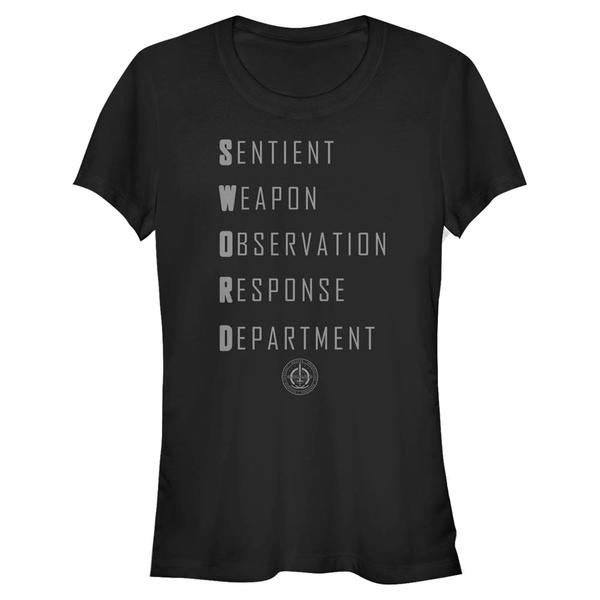 Aperçu: Marvel - WandaVision - Texte Sword Acronym - Femme T-shirt - Noir - Devant