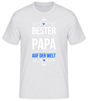Bester Papa Der Welt Siegel - Männer Basic T-Shirt - Grau meliert - Vorne