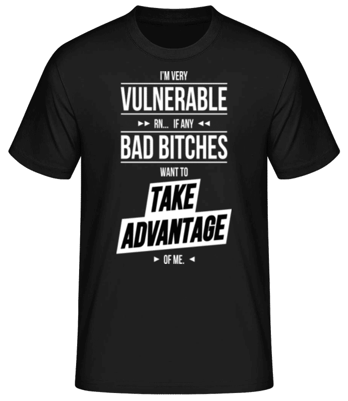 Vorschau: I'm Very Vurnable Right Now - Männer T-Shirt B&C - Schwarz - Vorne