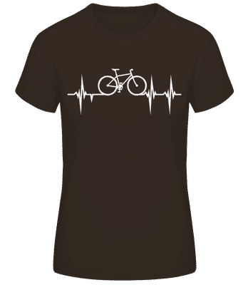 bike heartbeat - Women's Basic T-Shirt - Brown - Front