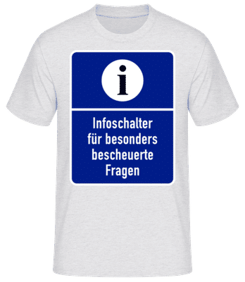Infoschalter Für Bescheuerte Fragen - Männer T-Shirt B&C - Grau meliert - Vorne