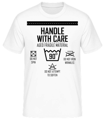 Handle With Care 90 - Pánske basic tričko - Biela - Predné