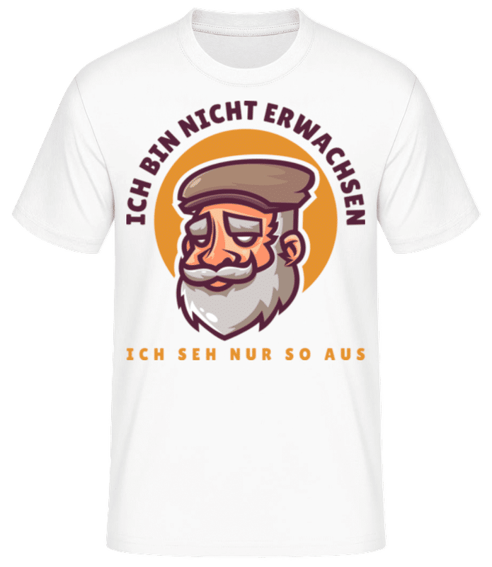 Vorschau: Ich Bin Nicht Erwachsen - Männer Basic T-Shirt - Weiß - Vorne