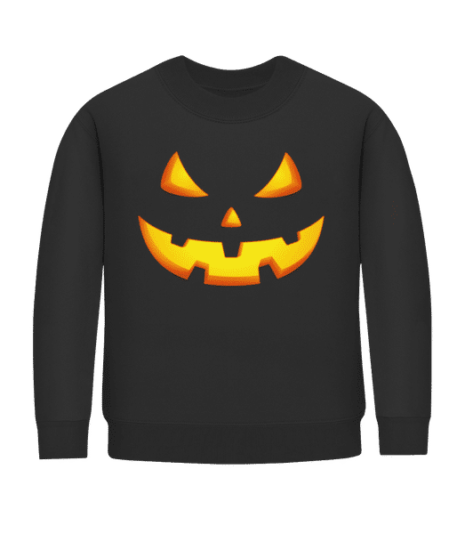 Aperçu: Citrouille Face Mal - Sweatshirt Enfant - Noir - Devant