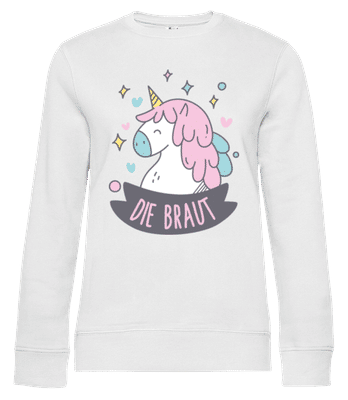 JGA Die Braut Einhorn - Frauen Standard Pullover - Weiß - Vorne