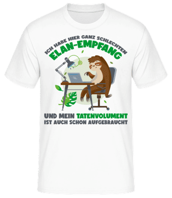 Schlechter Elan Empfang - Männer Basic T-Shirt - Weiß - Vorne