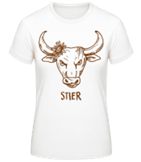 Kritzel Stil Sternzeichen Stier - Frauen Basic T-Shirt - Weiß - Vorne