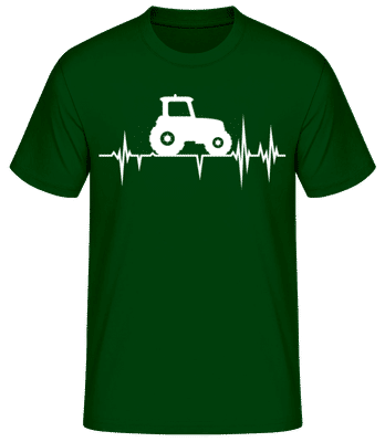 Tractor Heartbeat - Men's Basic T-Shirt - Bottle green - Front