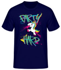 Party Hard Unicorn - Pánske basic tričko - Namornícka modrá - Predné