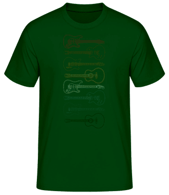 Gitarren - Männer Basic T-Shirt - Flaschengrün - Vorne