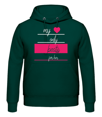 My Love Only Beats For Her - Men's Hoodie - Bottle green - Front