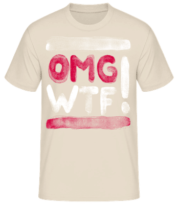 OMG WTF - Pánske tričko B&C - Krémová - Predné
