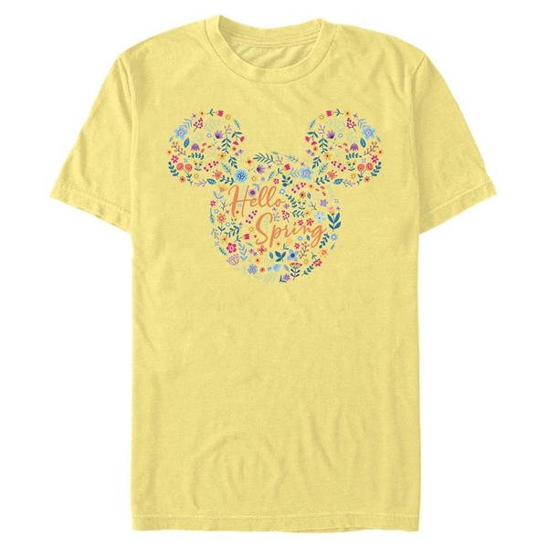 Aperçu: Disney - Mickey Mouse - Mickey Floral Ears - Homme T-shirt - Jaune - Devant