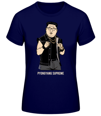 Kim Jong Un Pyongyang Supreme - T-shirt standard Femme - Bleu marine - Devant