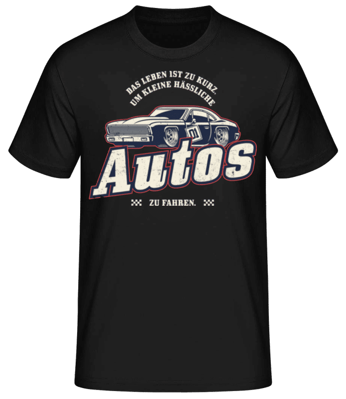 Vorschau: Das Leben Ist Zu Kurz - Männer Basic T-Shirt - Schwarz - Vorne