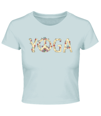 Yoga Peace - Camiseta Crop - Azul claro - delante