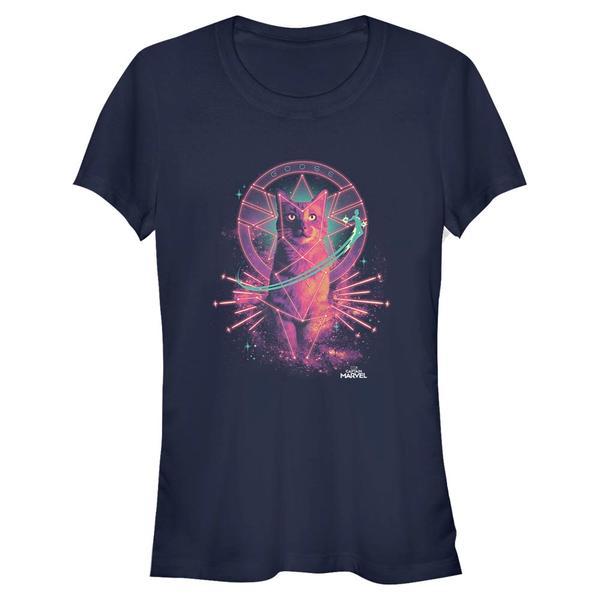 Aperçu: Marvel - Captain Marvel - Goose Cat - Femme T-shirt - Bleu marine - Devant