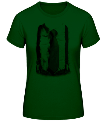 Suspenders And Tie - Women's Basic T-Shirt - Bottle green - Front