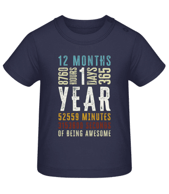 1 Year 12 Months - Tričko pre bábätká - Namornícka modrá - Predné