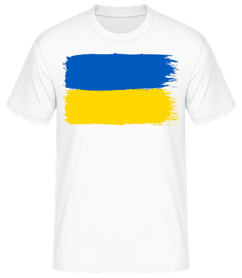 Ukrajinská Vlajka - Pánske basic tričko - Biela - Predné