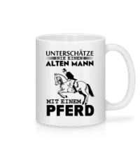 Alter Mann Mit Pferd - Tasse - Weiß - Vorne