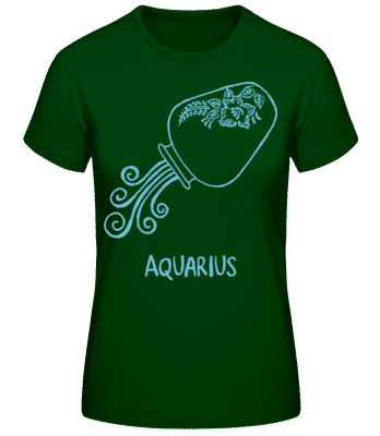 Scribble Style Zodiac Sign Aquarius - T-shirt standard Femme - Vert bouteille - Devant