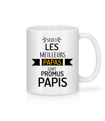 Les Meilleurs Papas Sont Papi - Mug en céramique blanc - Blanc - Devant