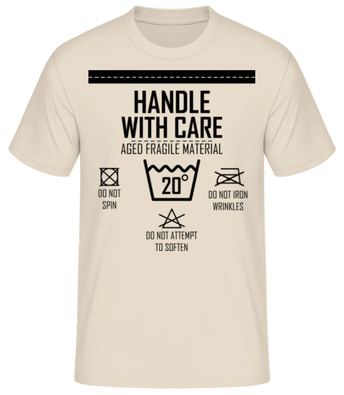 Preview: Handle With Care 20 - Men's Basic T-Shirt - Cream - Front