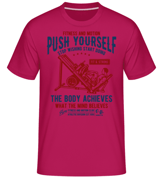 Preview: Push Yourself -  Shirtinator Men's T-Shirt - Magenta - Front