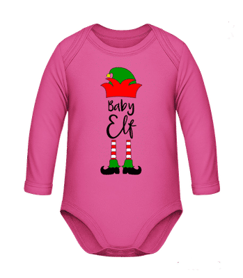 Baby Elf - Baby Organic Longsleeve Romper - Magenta - Front