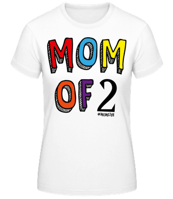 Mom Of 2 Momlife - Dámske basic tričko - Biela - Predné