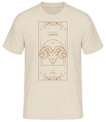 Art Deco Zodiac Sign Aries - Männer Basic T-Shirt - Creme - Vorne