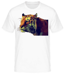 Polygon Tiger Farbig · Männer Basic T-Shirt