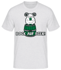 Bock Auf Bier - Männer Basic T-Shirt - Grau meliert - Vorne