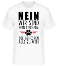 Wir Sind Kein Tierheim Katzen - Männer Basic T-Shirt - Weiß - Vorne