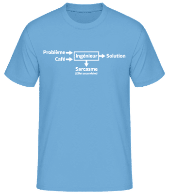 Ingénieur White - T-shirt standard Homme - Bleu clair - Devant