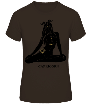 Female Zodiac Sign Capricorn - Dámské basic tričko - Hnědá - Napřed