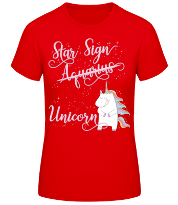 Star Sign Unicorn Aquarius - Camiseta básica de mujer - Rojo - delante