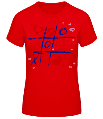 Láska Raster Valentine - Dámské basic tričko - Červená - Napřed