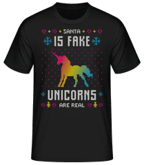Santa Is Fake Unicorns Are Real · Men's Basic T-Shirt