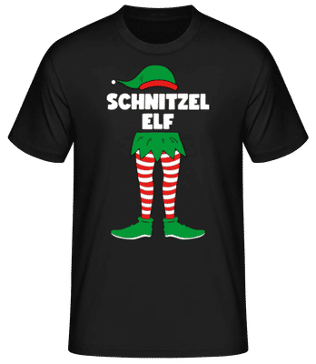 Schnitzel Elf - Männer Basic T-Shirt - Schwarz - Vorne