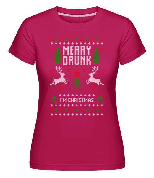 Preview: Merry Drunk I Am  Christmas -  Shirtinator Women's T-Shirt - Magenta - Front