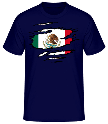 Ripped Flag Mexico - T-shirt standard Homme - Bleu marine - Devant