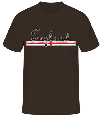 Football England Letters - Men's Basic T-Shirt - Brown - Front