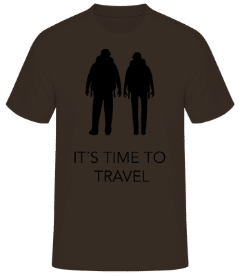 It's Time To Travel - T-shirt homme B&C - Marron - Devant