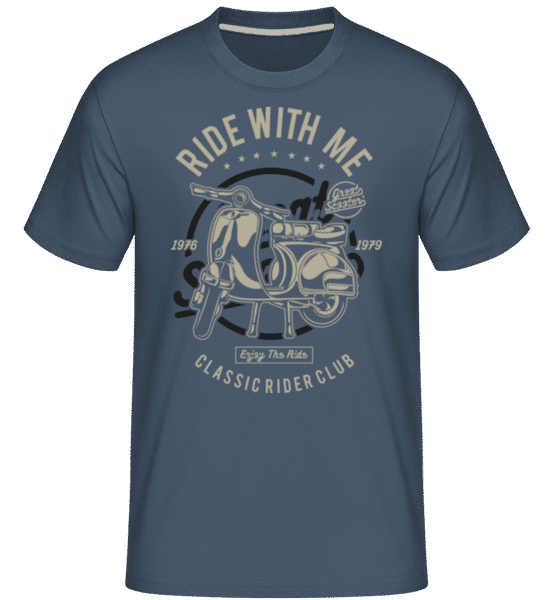 Aperçu: Ride With Me -  T-Shirt Shirtinator homme - Bleu denim - Devant