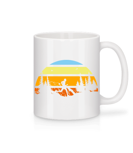 Aperçu: Mountain Run - Mug en céramique blanc - Blanc - Devant